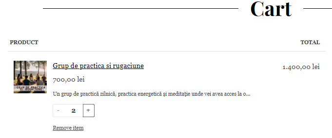 cart plata recurenta pentru 2 persoane